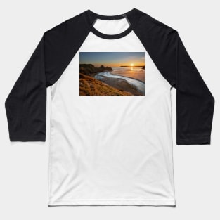 Three Cliffs Bay, Gower Baseball T-Shirt